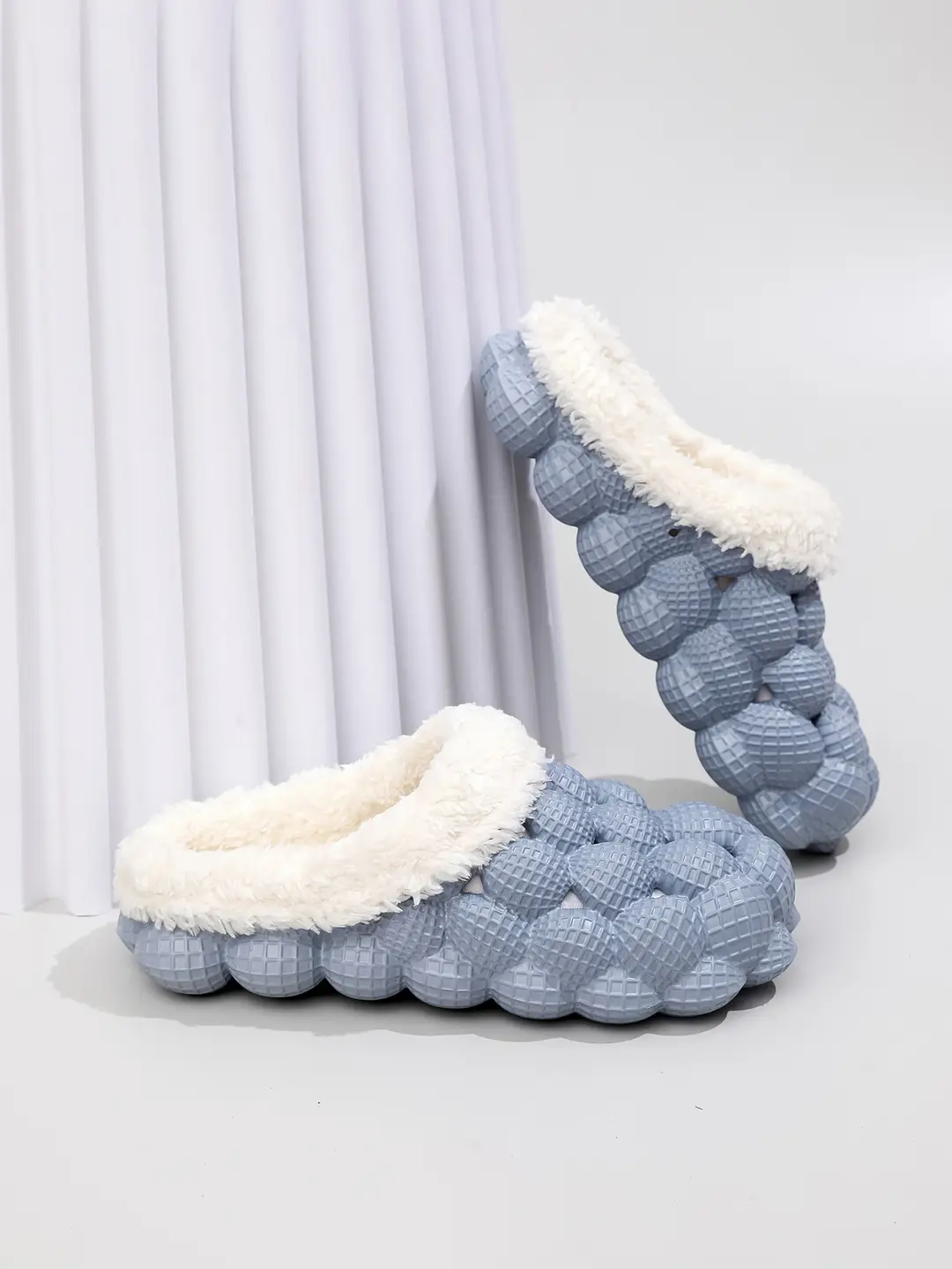 Factory wholesale autumn and winter cotton slippers litchi bubble soft bottom thick bottom cute non-slip warm Mao Mao cotton slippers for men and women — feature 16