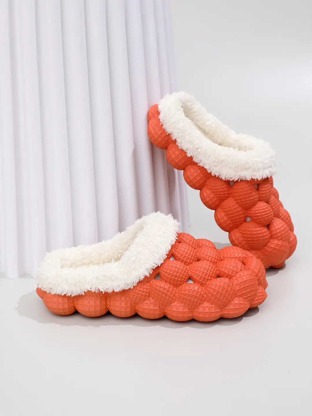 Factory wholesale autumn and winter cotton slippers litchi bubble soft bottom thick bottom cute non-slip warm Mao Mao cotton slippers for men and women — feature 20
