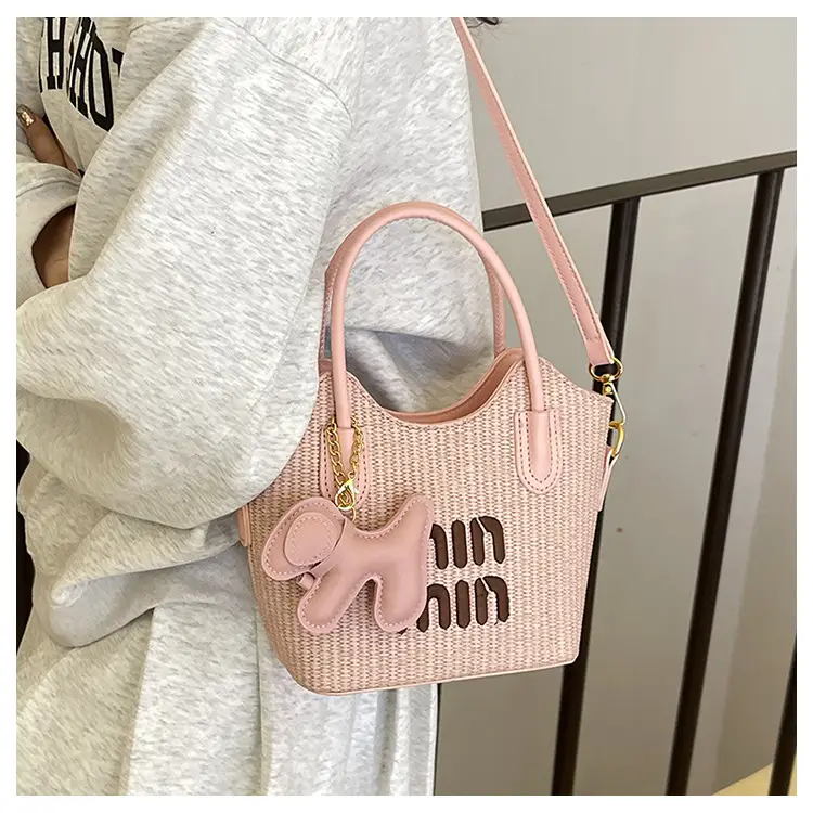 Trendy Blue Printed Bucket Bag for Women — feature 22
