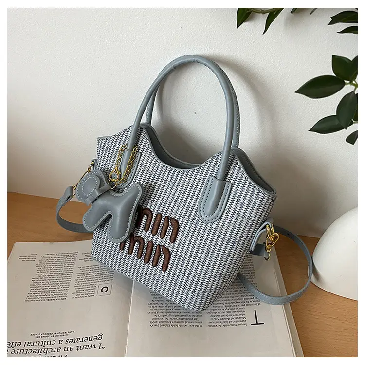 Trendy Blue Printed Bucket Bag for Women — feature 29