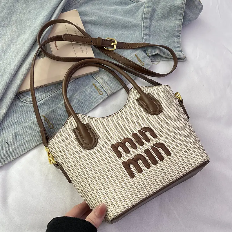 Trendy Blue Printed Bucket Bag for Women - Image 2
