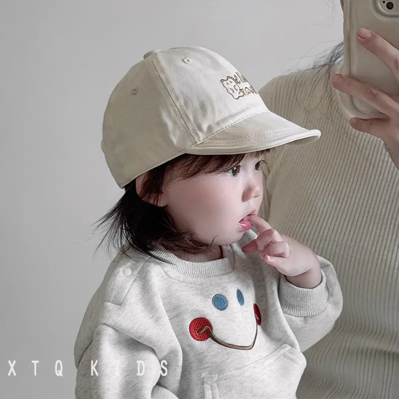 Baby Cap Sun Hat with Smile Design Small Cap - Image 9