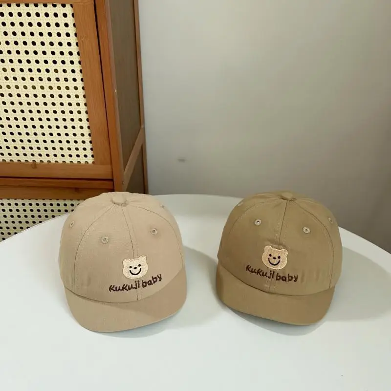 Korean Kids Bear Cap White Spring Autumn - Image 5