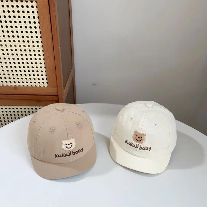 Korean Kids Bear Cap White Spring Autumn - Image 6