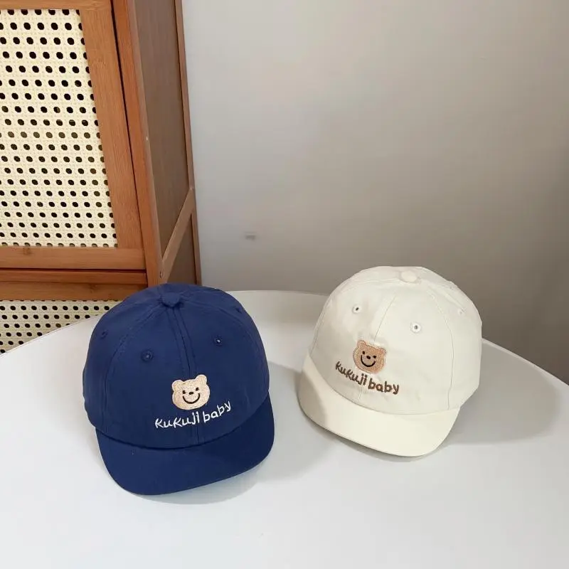 Korean Kids Bear Cap White Spring Autumn - Image 7