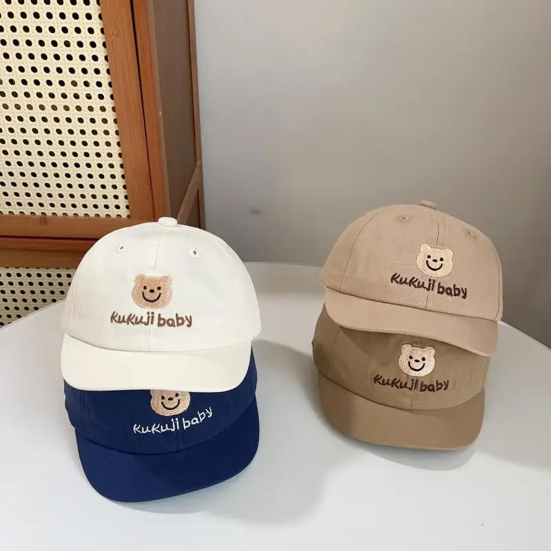 Korean Kids Bear Cap White Spring Autumn - Image 8