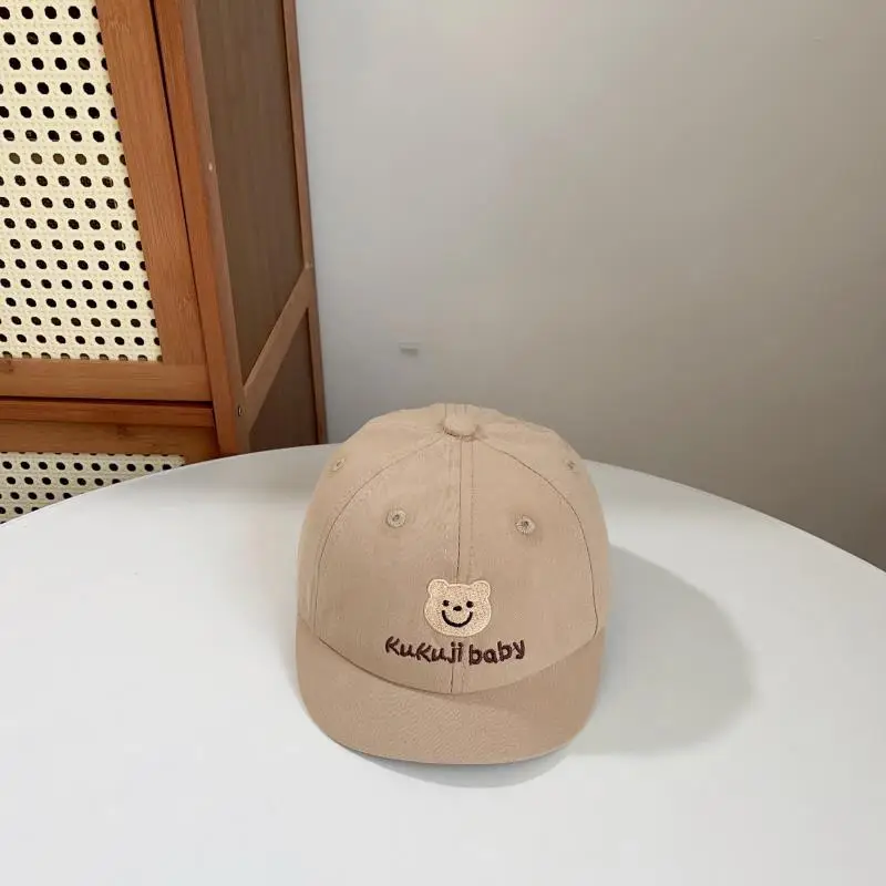 Korean Kids Bear Cap White Spring Autumn - Image 2