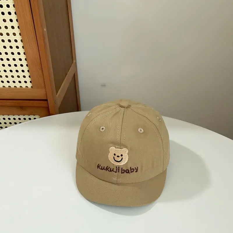 Korean Kids Bear Cap White Spring Autumn - Image 3