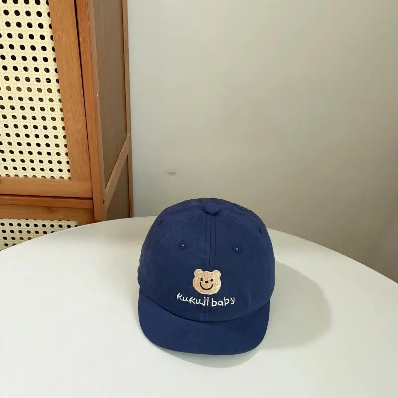 Korean Kids Bear Cap White Spring Autumn - Image 4