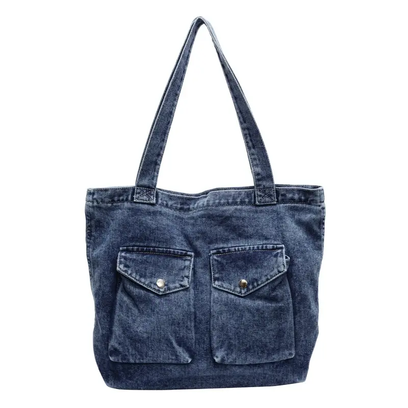Denim Canvas Shoulder Bag Large Capacity College Student - Image 2