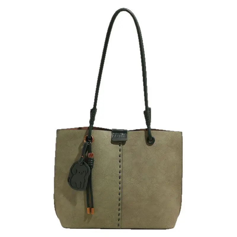 Green PU Leather Puppy Tote Bag Large Capacity 2025 - Image 6