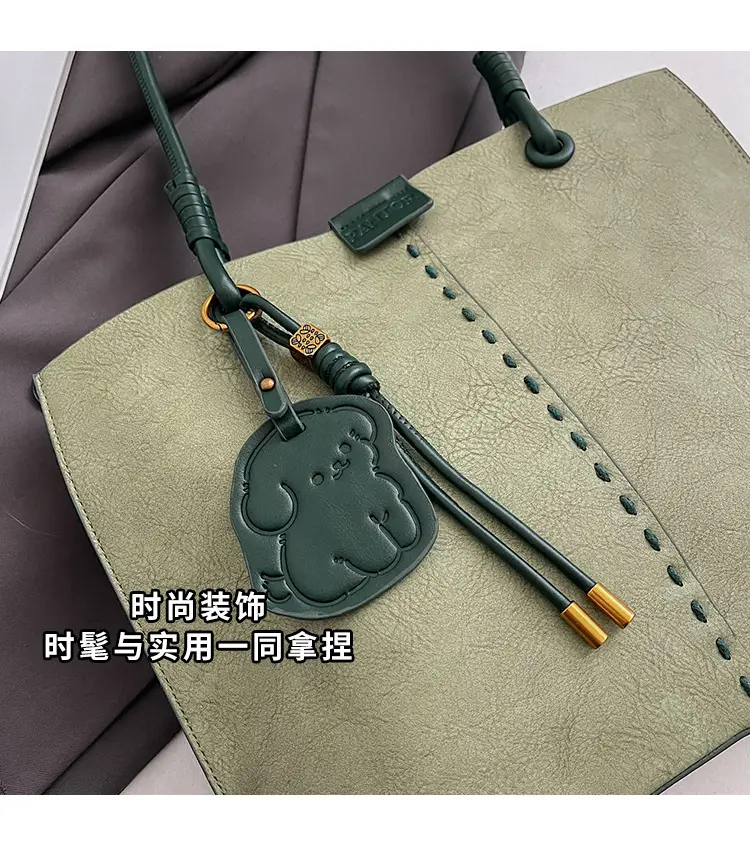 Green PU Leather Puppy Tote Bag Large Capacity 2025 — feature 10