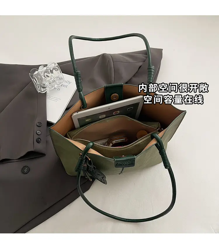 Green PU Leather Puppy Tote Bag Large Capacity 2025 — feature 11
