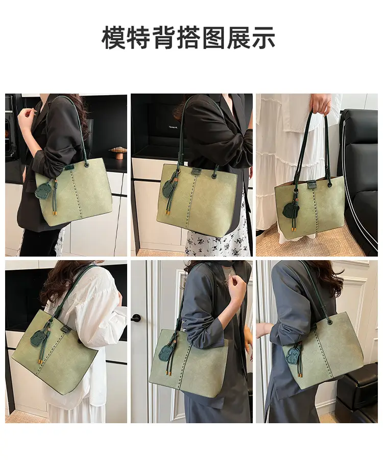 Green PU Leather Puppy Tote Bag Large Capacity 2025 — feature 12