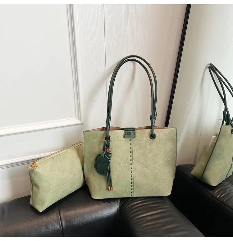 Green PU Leather Puppy Tote Bag Large Capacity 2025 — feature 14