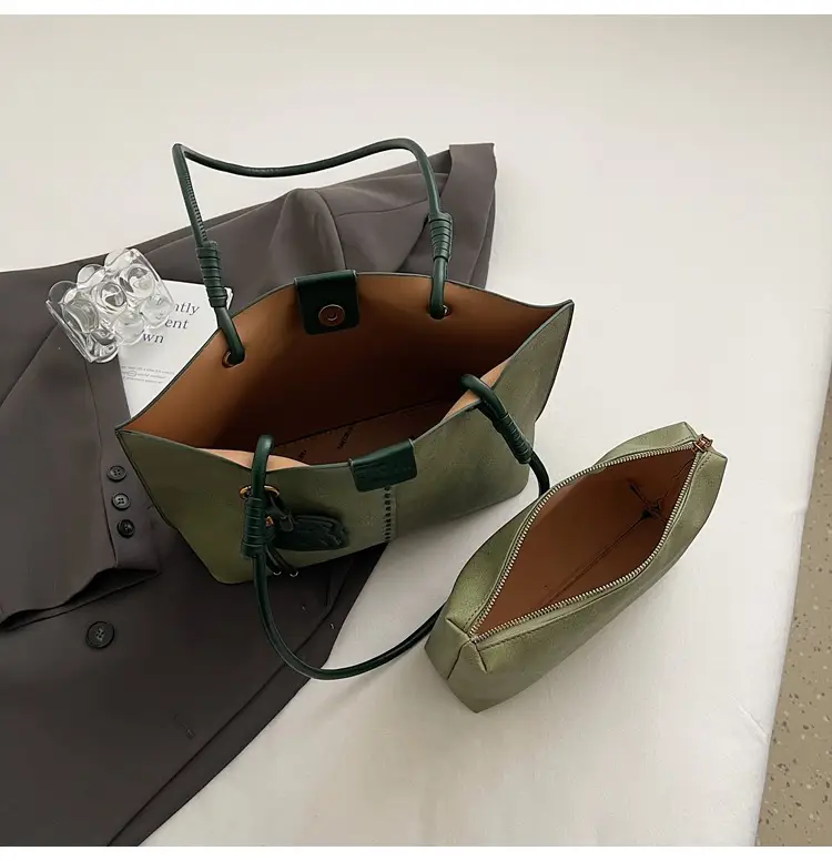 Green PU Leather Puppy Tote Bag Large Capacity 2025 — feature 27