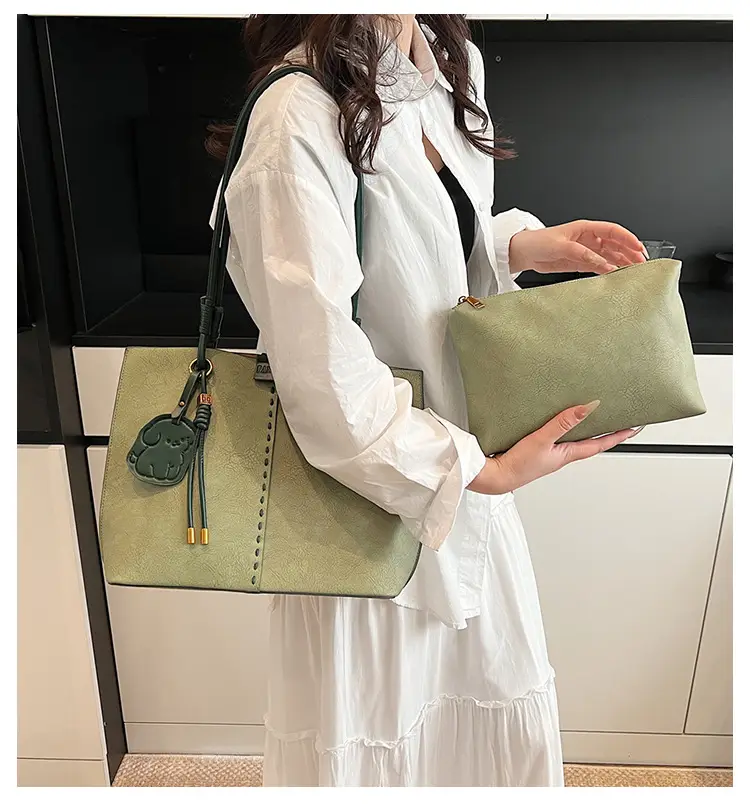 Green PU Leather Puppy Tote Bag Large Capacity 2025 — feature 4
