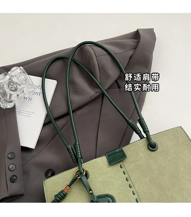 Green PU Leather Puppy Tote Bag Large Capacity 2025 — feature 7