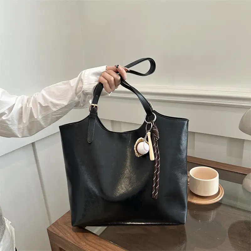 Vintage Black High-end Women's Tote Bag Large Capacity 2025 - Image 5