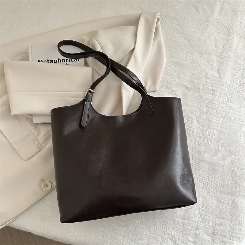 Vintage Black High-end Women's Tote Bag Large Capacity 2025 - Image 2