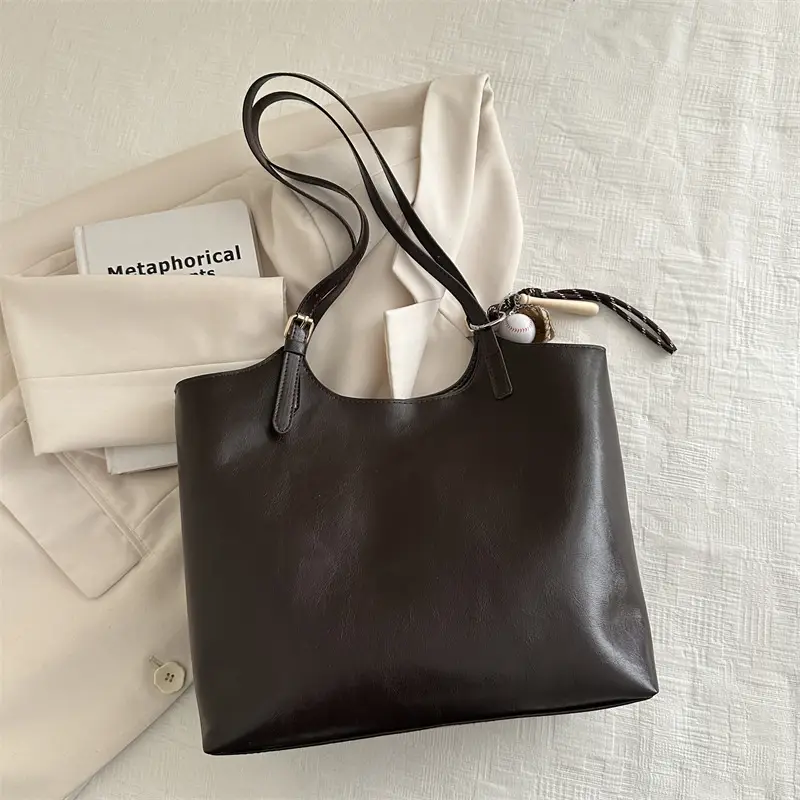 Vintage Black High-end Women's Tote Bag Large Capacity 2025 - Image 3