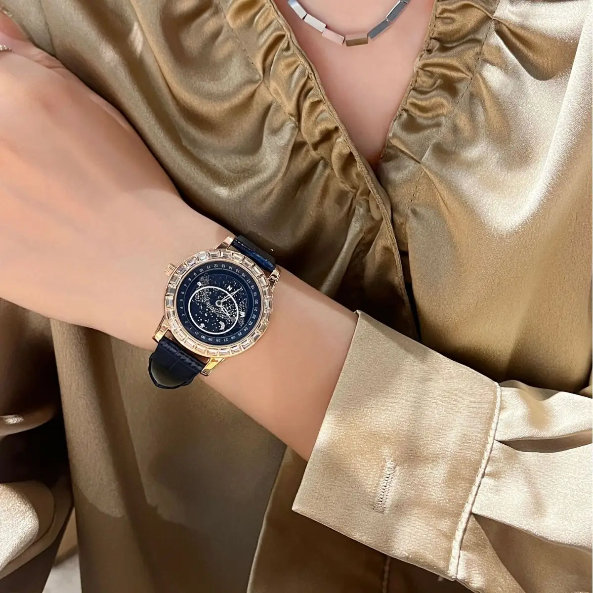 High-End Blue Starry Sky Watch for Women - Image 6