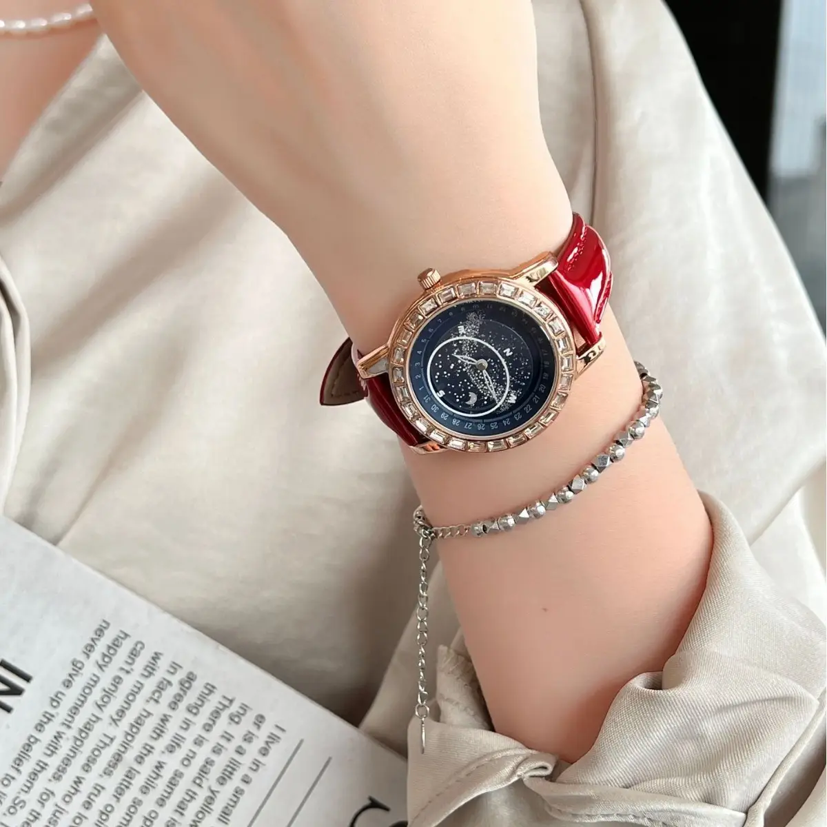 High-End Blue Starry Sky Watch for Women - Image 7