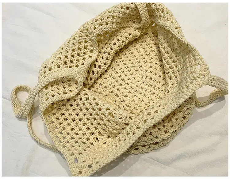 New Hollow Bucket Bag Large Capacity Cotton Woven Women — feature 21