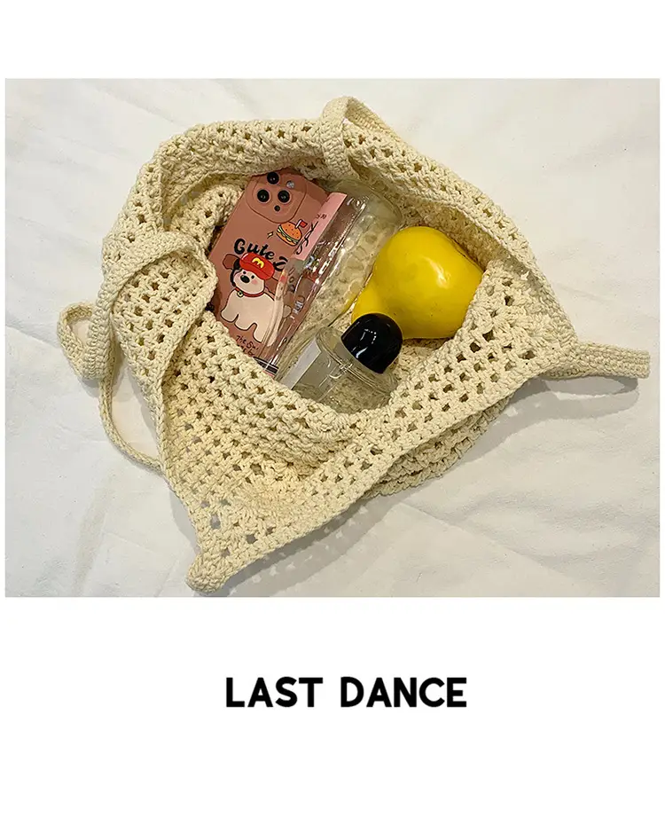 New Hollow Bucket Bag Large Capacity Cotton Woven Women — feature 22