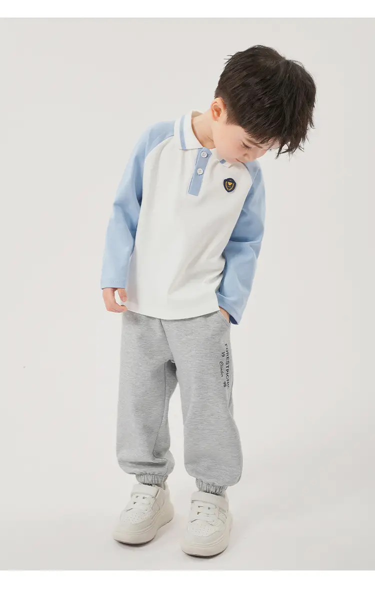 Boys Pure Cotton Polo Shirt Long Sleeve Spring Autumn — feature 18