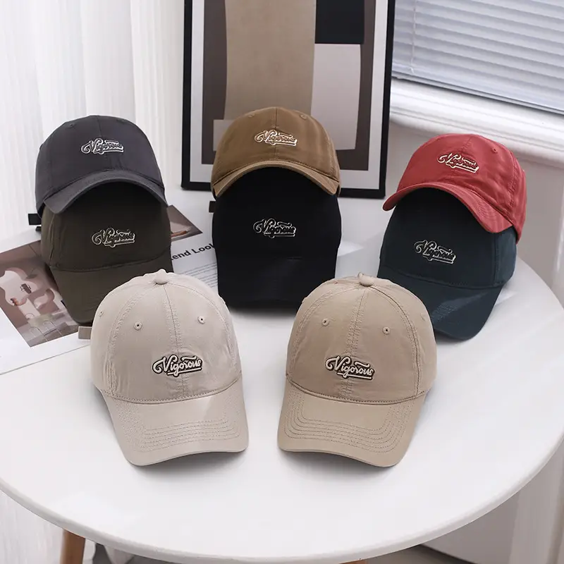 Men Embroidered Baseball Cap Black Grey Summer Wear