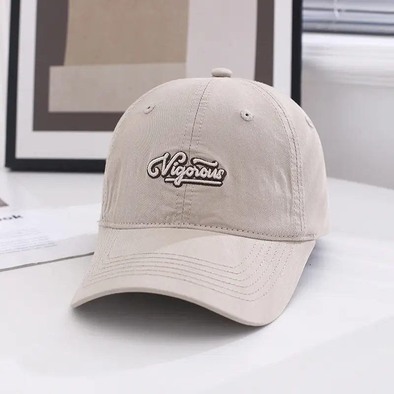 Men Embroidered Baseball Cap Black Grey Summer Wear