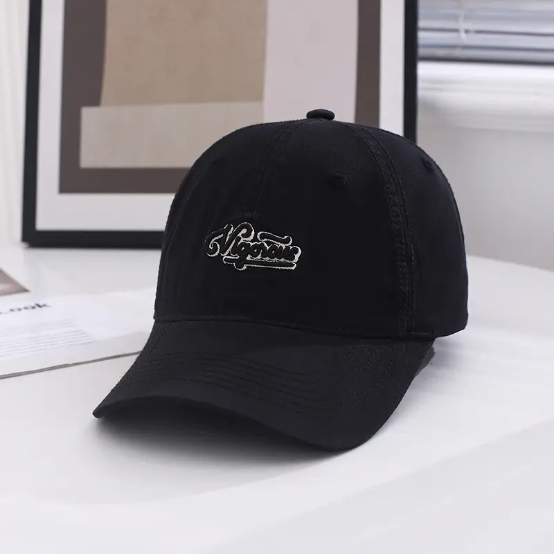 Men Embroidered Baseball Cap Black Grey Summer Wear