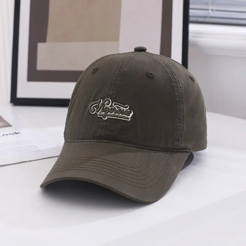 Men Embroidered Baseball Cap Black Grey Summer Wear