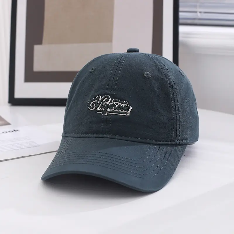Men Embroidered Baseball Cap Black Grey Summer Wear