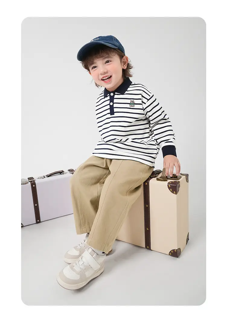 Boys' Striped Polo Shirt Spring Wear Kids — feature 19