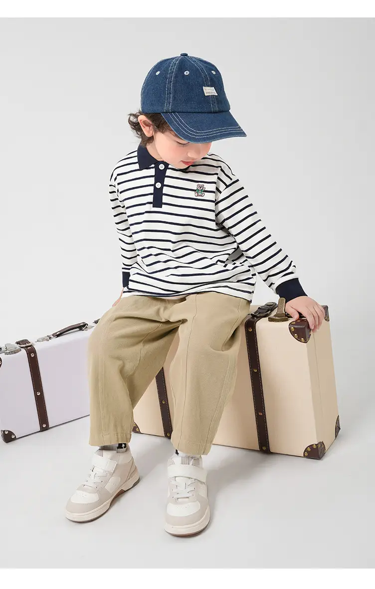 Boys' Striped Polo Shirt Spring Wear Kids — feature 21