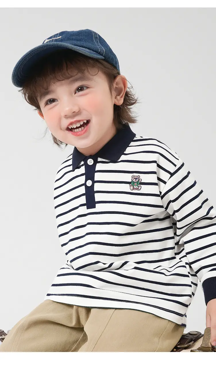 Boys' Striped Polo Shirt Spring Wear Kids — feature 3