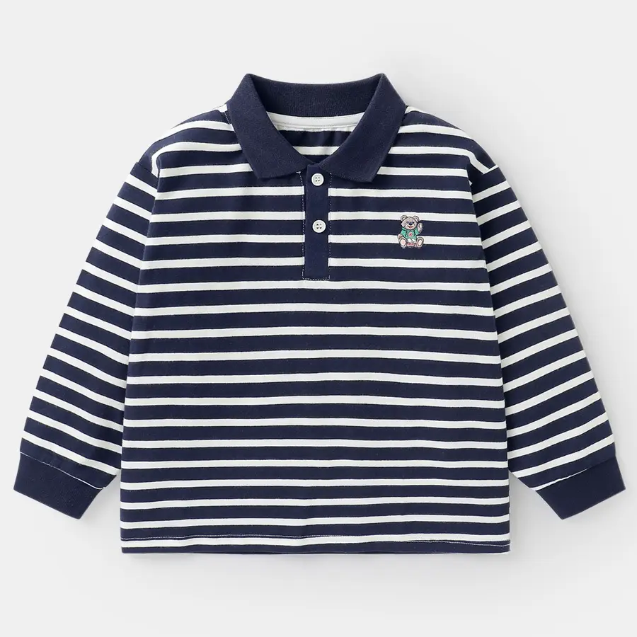 Boys' Striped Polo Shirt Spring Wear Kids - Image 4