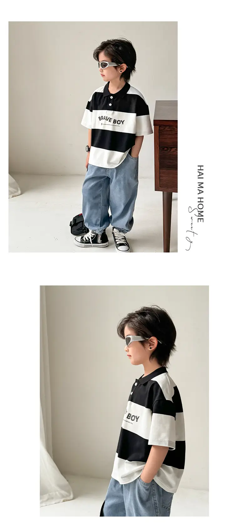 Brave Boy Korean Striped Polo Shirt for Boys 2026 — feature 10