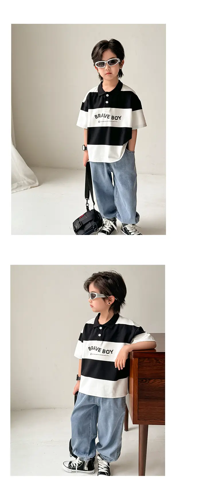 Brave Boy Korean Striped Polo Shirt for Boys 2026 — feature 11