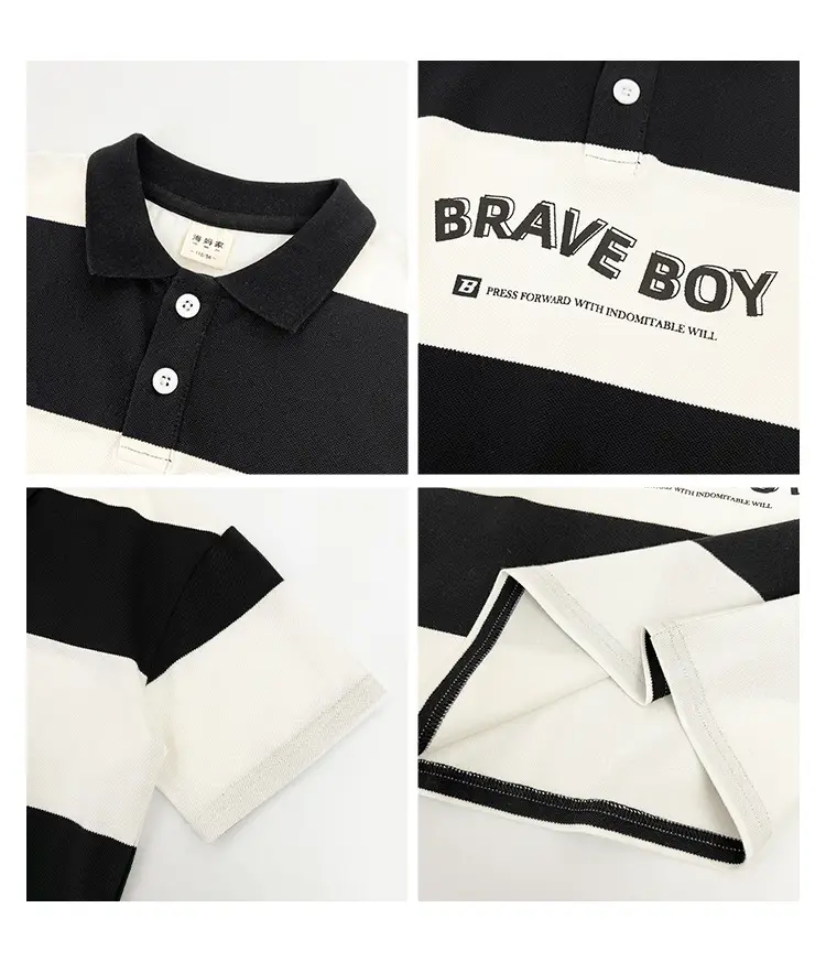 Brave Boy Korean Striped Polo Shirt for Boys 2026 — feature 4