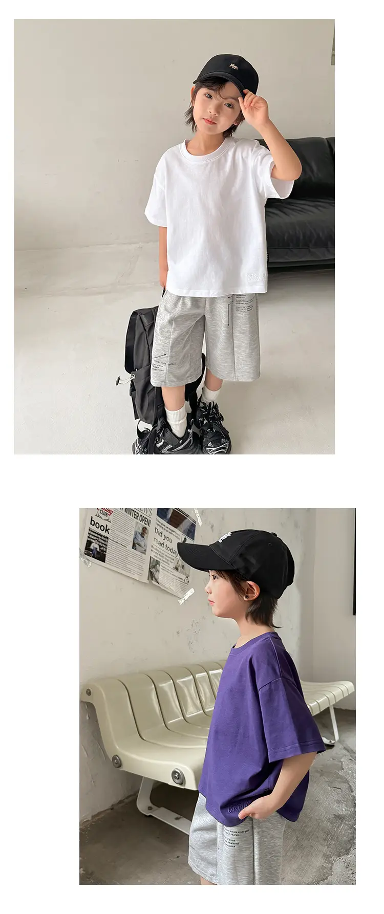 Haima Boys Purple Short Sleeve T-Shirt Cool Summer — feature 12