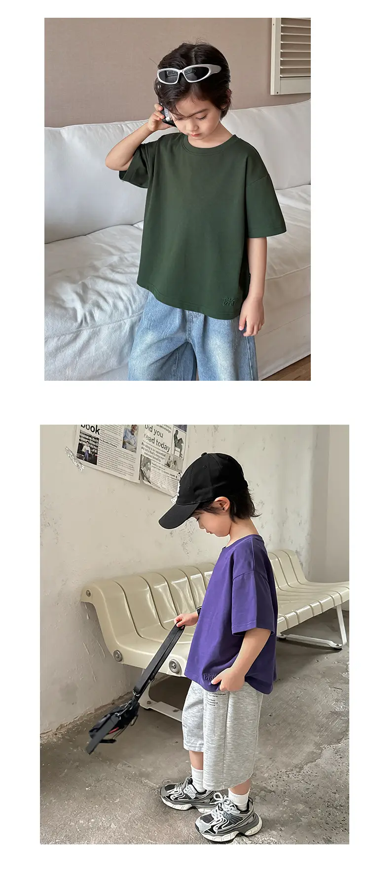 Haima Boys Purple Short Sleeve T-Shirt Cool Summer — feature 14