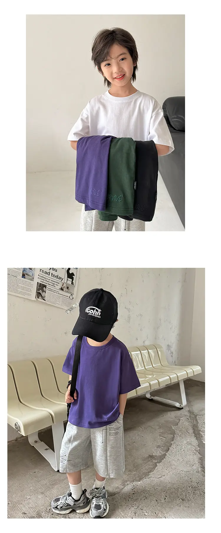 Haima Boys Purple Short Sleeve T-Shirt Cool Summer — feature 15