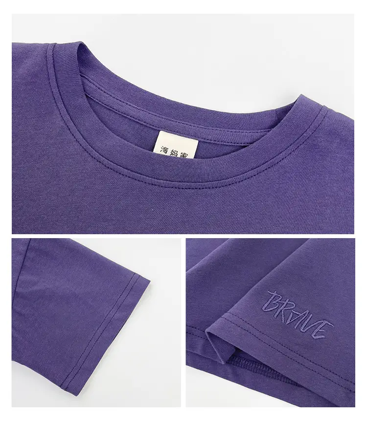 Haima Boys Purple Short Sleeve T-Shirt Cool Summer — feature 4