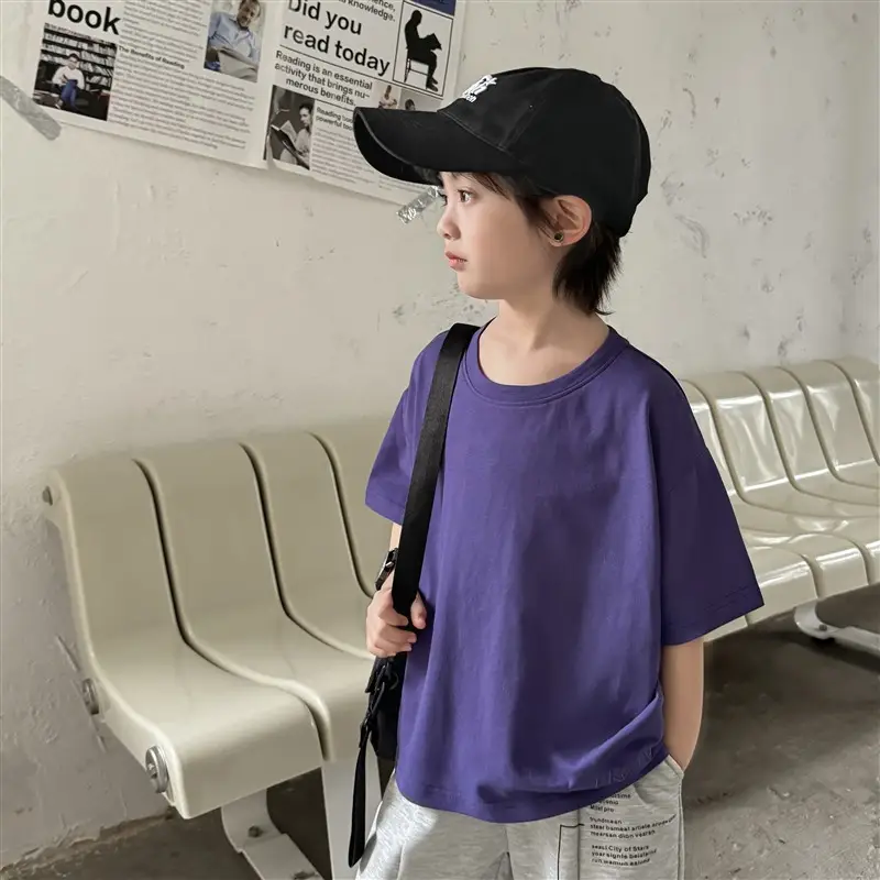 Haima Boys Purple Short Sleeve T-Shirt Cool Summer - Image 3