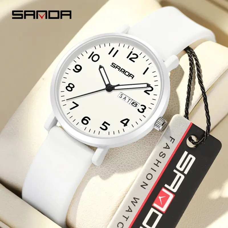 Sanda Black Quartz Watch for Men Women Waterproof - Image 11