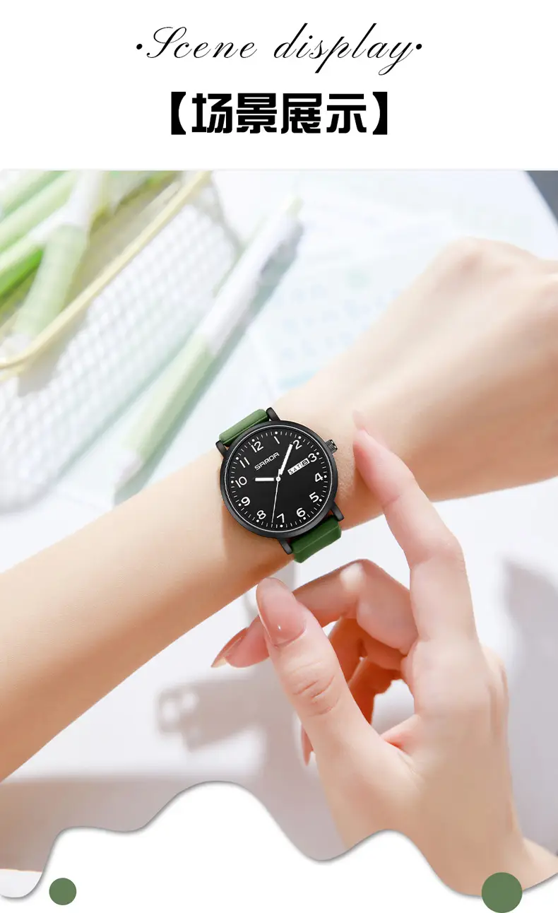 Sanda Black Quartz Watch for Men Women Waterproof — feature 15