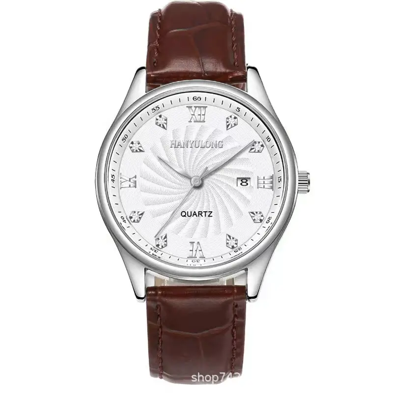 Men's Gold Roman Dial Steel Belt Watch - Image 6